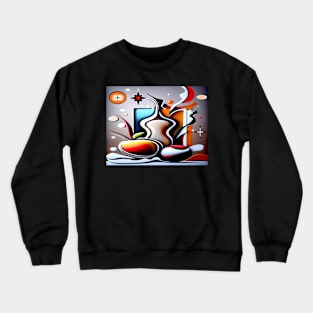 Abstract Psychedelic Whimsical Surreal  Colorful  Print Crewneck Sweatshirt